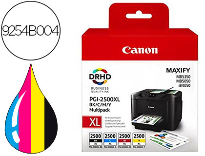 CARTOUCHE CANON PGI-2500XL PACK 4 COULEURS