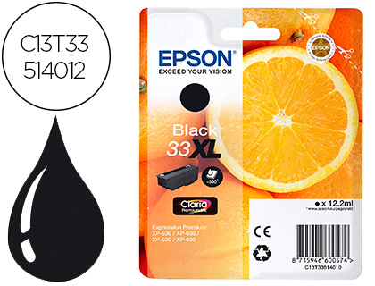 CARTOUCHE EPSON T3351 33XL JET D'ENCRE COULEUR NOIR