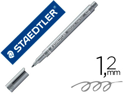 MARQUEUR STAEDTLER ENCRE MTALLIQUE BASE EAU EFFAABLE POINTE OGIVE TRAC 1,2MM COLORIS ARGENT