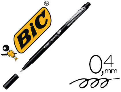 STYLO-FEUTRE BIC POINTE FINE INTENSITY POINTE AIGUILLE BAGUE MTAL 0.4MM ENCRE FLUIDE INTENSE SANS BAVURES COLORIS NOIR