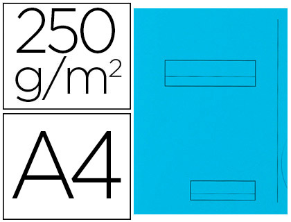 CHEMISE EXACOMPTA SUPER CARTE SEMI RIGIDE 240X320MM 210G IMPRIME 2 RABATS COLORIS BLEU CLAIR LOT 50 UNITS