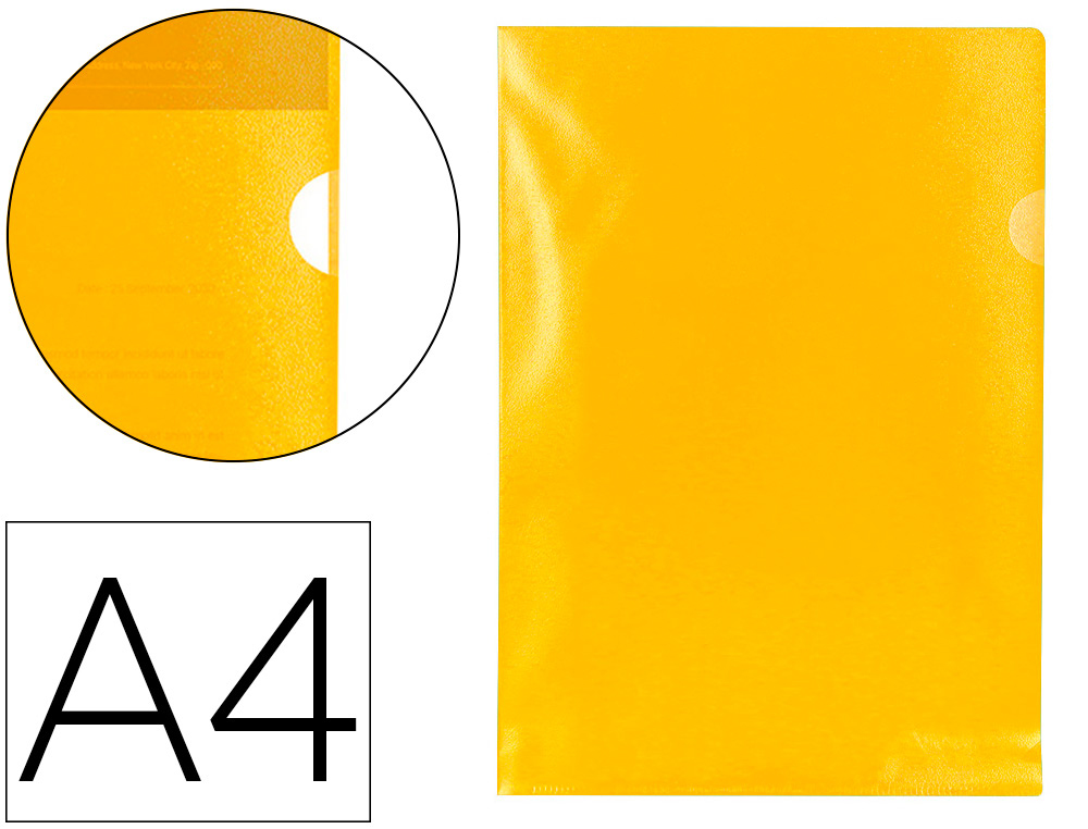 POCHETTE COIN Q-CONNECT POLYPROPYLNE GRAIN CONOMIQUE 12/100E COLORIS JAUNE TRANSPARENT BOTE 100 UNITS