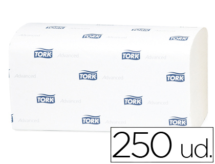 ESSUIE-MAINS TORK H3 PLIS EN V 23X25CM OUATE BLANCHE MLANGE GAUFRE DOUBLE PAISSEUR LOT 15 PAQUETS 250 UNITS