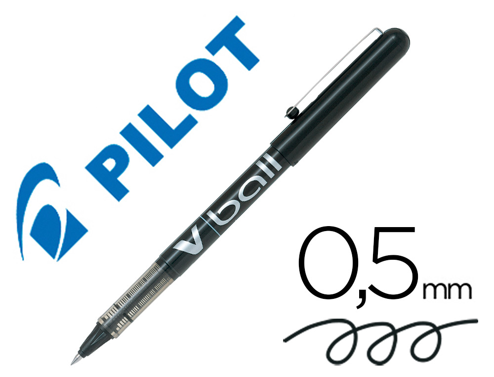 ROLLER PILOT VBALL 5 CRITURE FINE 0.3MM ENCRE LIQUIDE NIVEAU VISIBLE RGULATEUR DBIT CLIP MTAL COLORIS NOIR