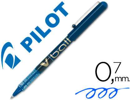 ROLLER PILOT VBALL 7 CRITURE MOYENNE 0.5MM ENCRE LIQUIDE NIVEAU VISIBLE RGULATEUR DBIT CLIP MTAL COLORIS BLEU