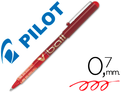ROLLER PILOT VBALL 7 CRITURE MOYENNE 0.5MM ENCRE LIQUIDE NIVEAU VISIBLE RGULATEUR DBIT CLIP MTAL COLORIS ROUGE