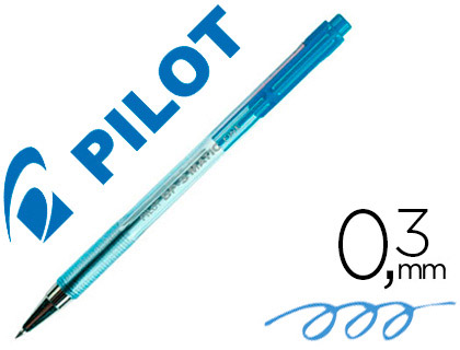 STYLO-BILLE PILOT BP-S MATIC CRITURE FINE 0.3MM 800M ENCRE CLASSIQUE RTRACTABLE CORPS TRANSLUCIDE RECHARGEABLE BLEU