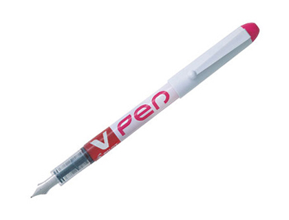 STYLO-PLUME PILOT V PEN JETABLE POINTE MOYENNE RGULATEUR DBIT ENCRE LIQUIDE VISIBLE COLORIS ROSE
