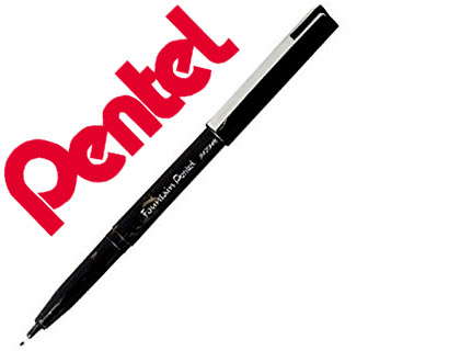 STYLO-FEUTRE PENTEL JM20 PLUME DESSIN CRITURE POINTE PLASTIQUE SOUPLE AGRAFE MTAL ENCRE NOIRE