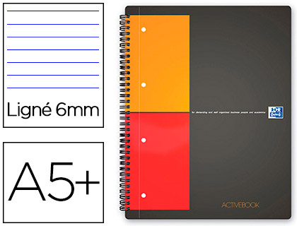 CAHIER OXFORD NOTEBOOK RELIURE INTGRALE B5 17,6X25CM 160 PAGES 80G LIGN 6MM