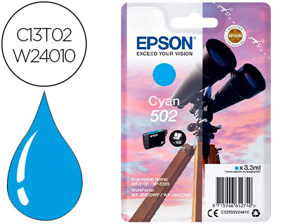 CARTOUCHE EPSON JET D'ENCRE 502 XL EXPRESSION HOME XP 5100/5105 WORKFORCE WF2860/2860DWF COULEUR CYAN 470P