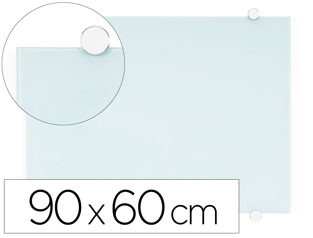 TABLEAU VERRE Q-CONNECT MAGNETIQUE 90X60CM INCLUS 2   AIMANTS 1 MARQUEUR EFFACABLE  1 BROSSE KIT FIXATION KF11313