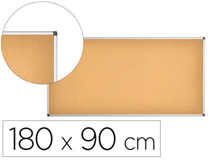 TABLEAU LIEGE Q-CONNECT MURAL CADRE ALUMINIUM RESISTANCE    HUMIDITE ACCESSOIRES FIXATION MUR 1MM EPAISSEUR 180X90CM