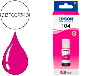 CARTOUCHE ENCRE EPSON ECOTANK 104 ET-2710 / 2711 / 2712 /   2720 / 2726 / 4700 7.500      PAGES MAGENTA
