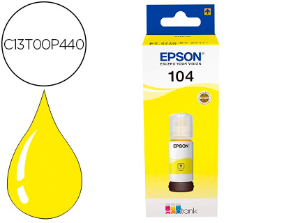 CARTOUCHE ENCRE EPSON ECOTANK 104 ET-2710 / 2711 / 2712 /   2720 / 2726 / 4700 7.500      PAGES JAUNE