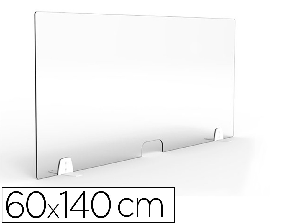 PANNEAU ECRAN EOL PLEXIGLAS SUPPORT EN ALUMINIUM BLANC    L60X140CM TRANSPARENT
