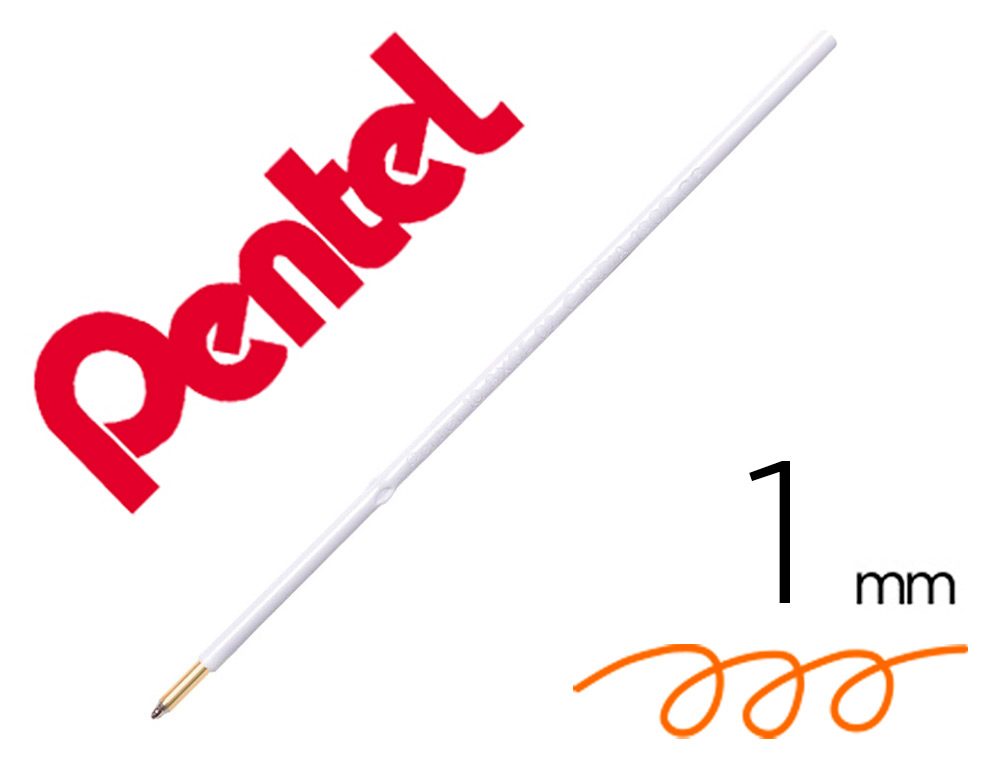 RECHARGE POUR STYLO-BILLE RETRACTABLE PENTEL BX470 IZEE POINTE LARGE 1MM ENCRE ORANGE SACHET 2 UNITES