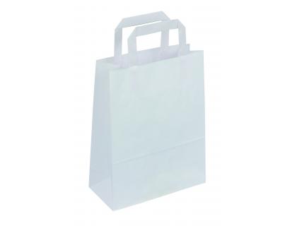 SAC KRAFT 70G/M2 POIGNEES PLATES 18X8X22CM PAQUET 50    UNITES COLORIS BLANC 39Z2202