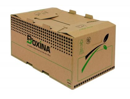 CAISSE MULTI-USAGE BOXINA DOUBLE CANNELURE EMPILABLE    STOCKAGE DEMENAGEMENT         53X35X26,8CM