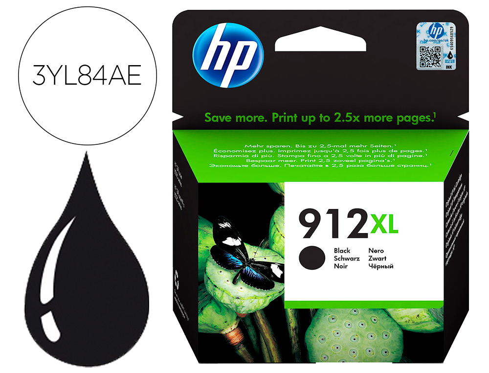CARTOUCHE ENCRE HP 912XL 8010 / 8020 / 8035 COULEUR NOIR    825 PAGES