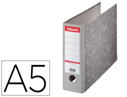CLASSEUR LEVIER ESSELTE FORMAT SPCIAL A5 180X280MM DOS 80MM ITALIENNE RENFORT MTAL COLORIS GRIS