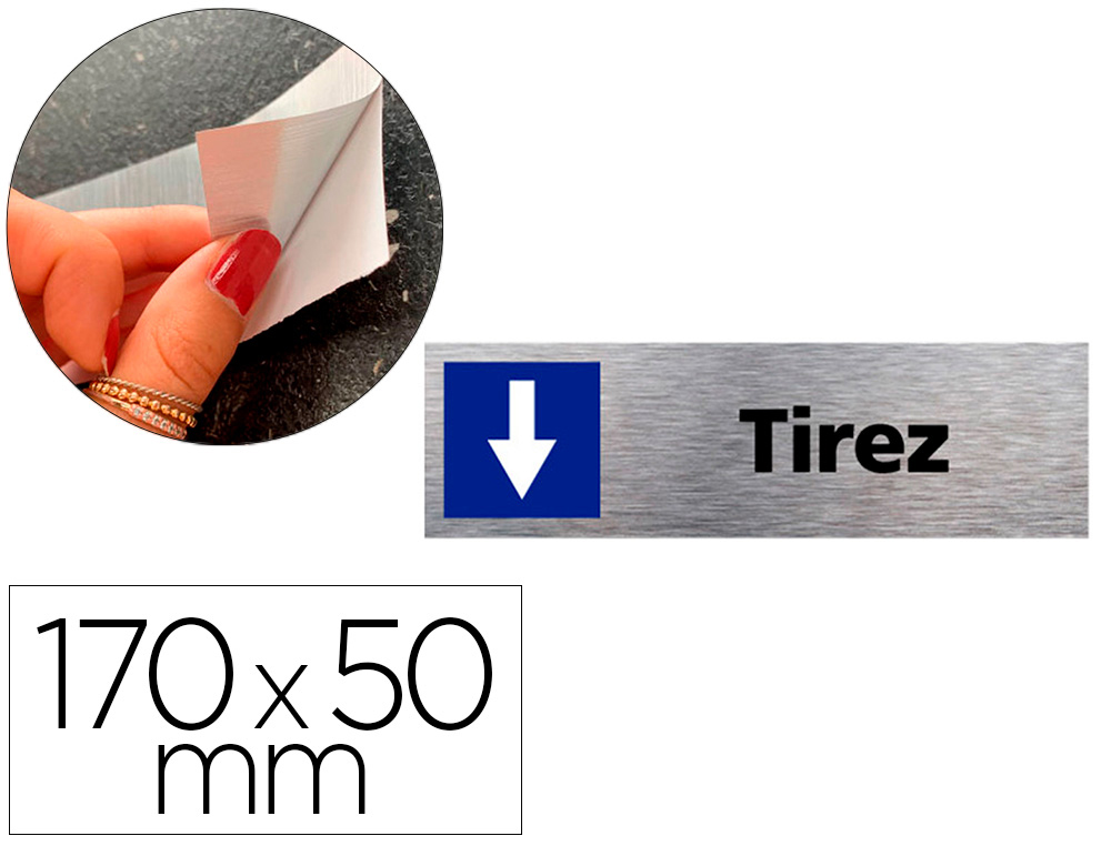 PLAQUE DE PORTE TIREZ SIGNALETIQUE BIZ AVEC         PICTOGRAMME EN ALUMINIUM      BROSSE 3MM DOUBLE FACE
