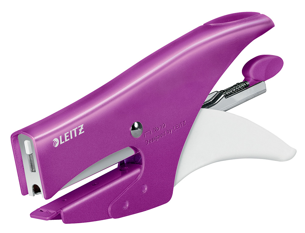 PINCE  AGRAFER LEITZ 5531 WOW MTAL 82X24X160MM 15F AGRAFES N.10 COLORIS VIOLET MTALLIS