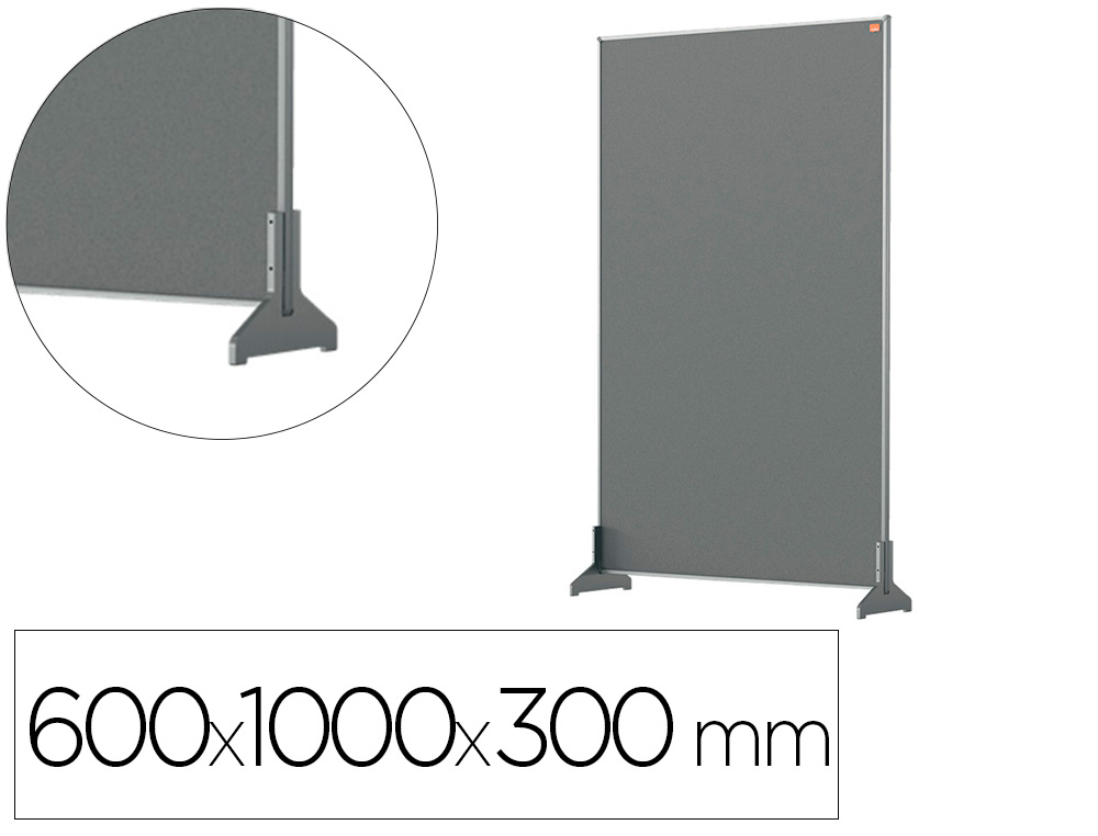 SEPARATEUR BUREAU NOBO EN TISSU 600X1000MM COLORIS GRIS