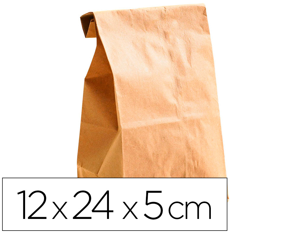 SACHET ALIMENTAIRE KRAFT BRUN 70G/M2 BIODEGRADABLE          12X24X5CM LOT DE 100
