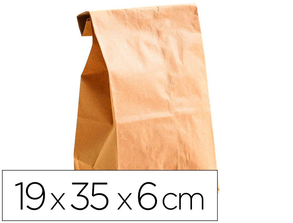 SACHET ALIMENTAIRE KRAFT BRUN 70G/M2 BIODEGRADABLE          19X35X6CM LOT DE 100