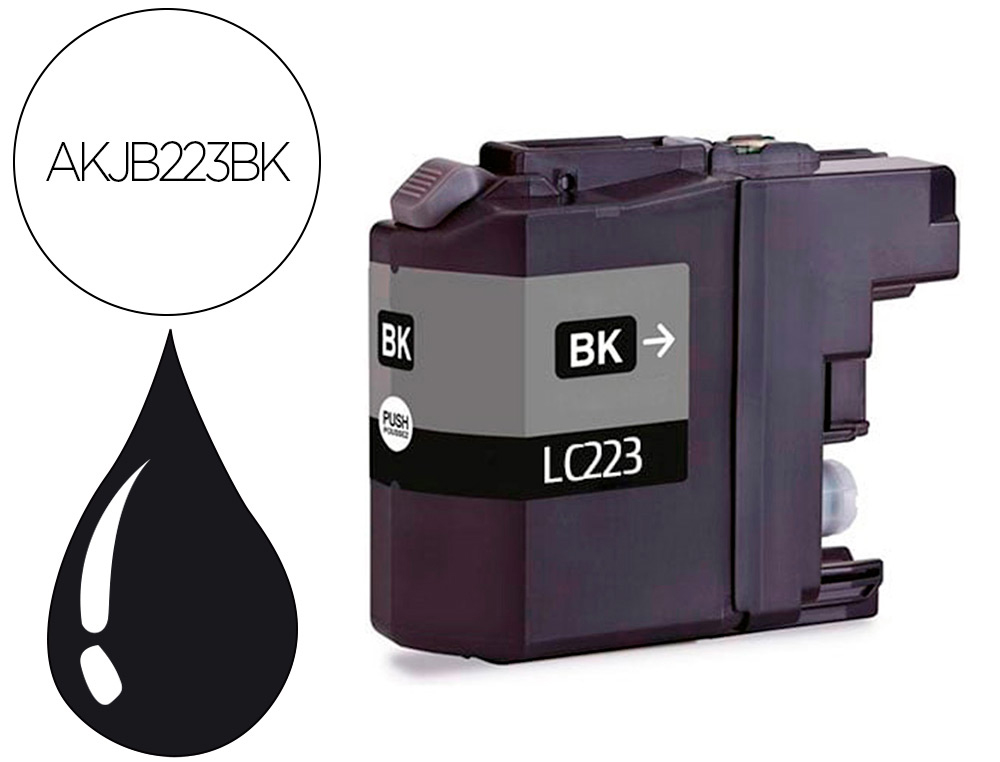 CARTOUCHE HYPERBURO JET ENCRE COMPATIBLE BROTHER LC223 BK