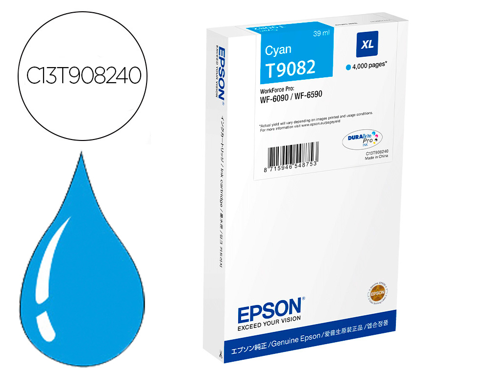 CARTOUCHE ENCRE  EPSON WF-6590DWF/WF-6090DWXL CYAN