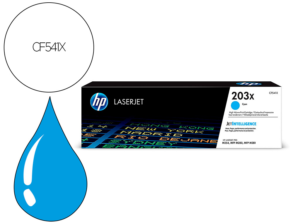 CARTOUCHE HP LASERJET 203X-CF 541X COULEUR CYAN 2500 PAG