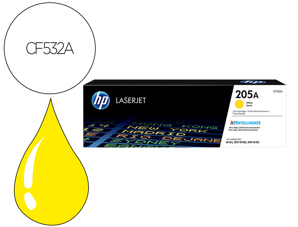 CARTOUCHE HP LASERJET 205A- CF5 32A JAUNE 900 PAG