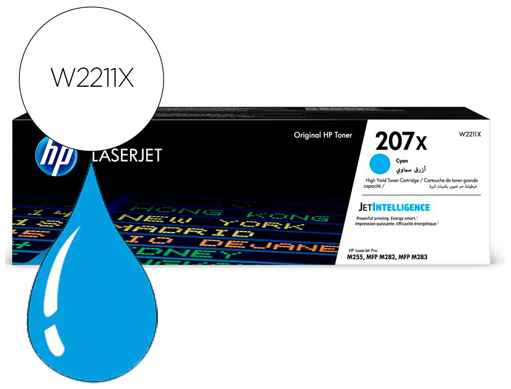 CARTOUCHE HP LASERJET 207X- W2211X COULEUR  CYAN 2450 PAG