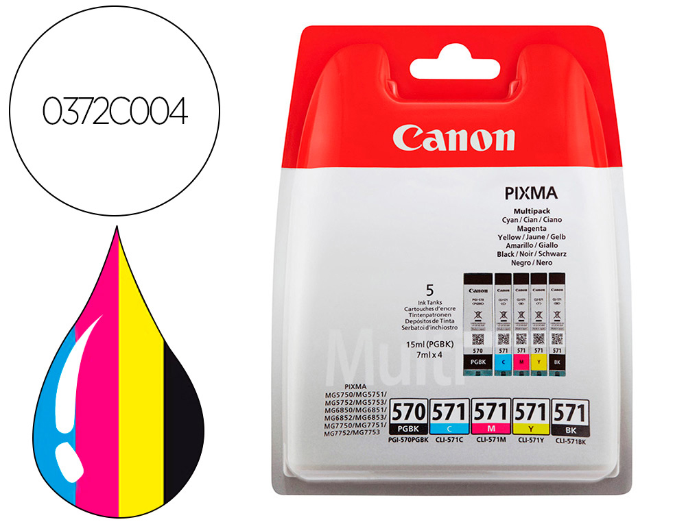 CARTOUCHE CANON JET D'ENCRE CLI 571 MULTI PACK