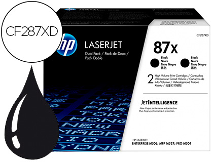 CARTOUCHE LASER HP CF287XD COULEUR NOIR 8000 PAG PACK 2  UN