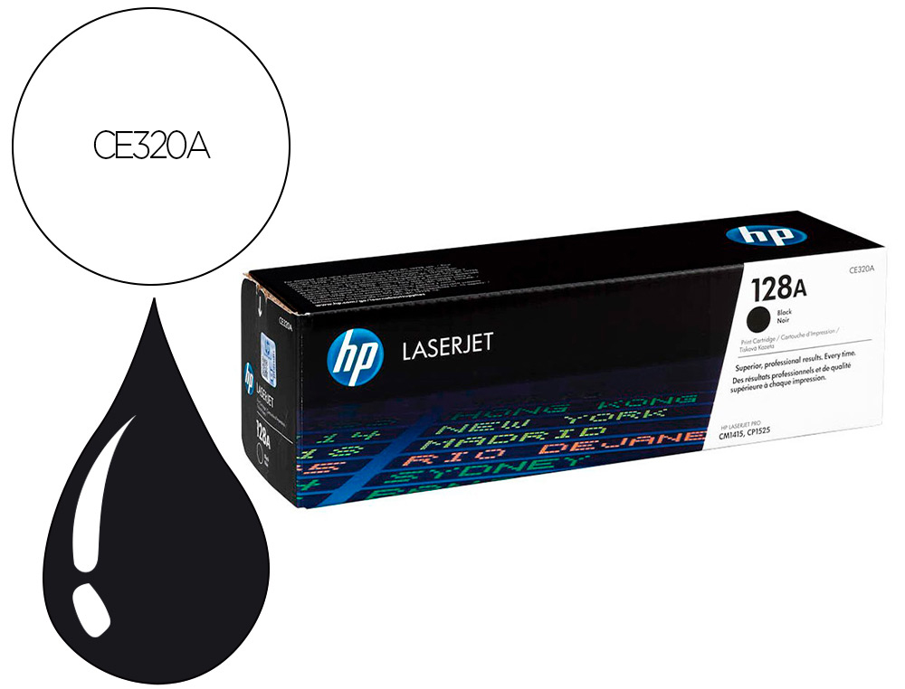 CARTOUCHE HP CE320A -HP128A COULEUR NOIR 1300 PAG