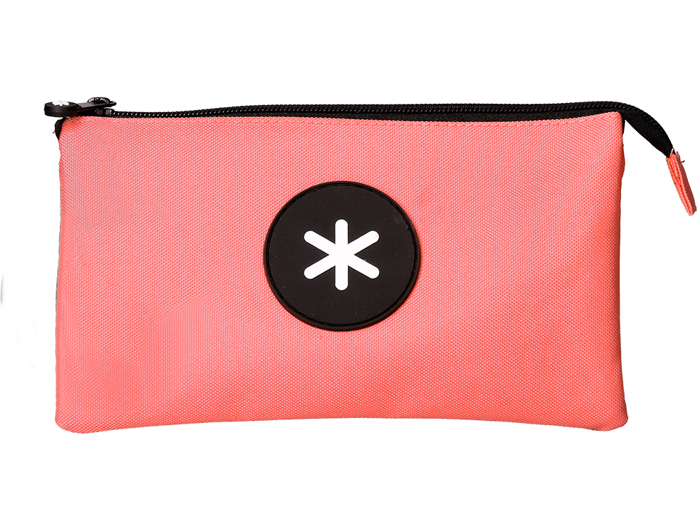 TROUSSE SCOLAIRE ANTARTIK PLATE 3 COMPARTIMENTS         220X30X120MM COLORIS CORAIL