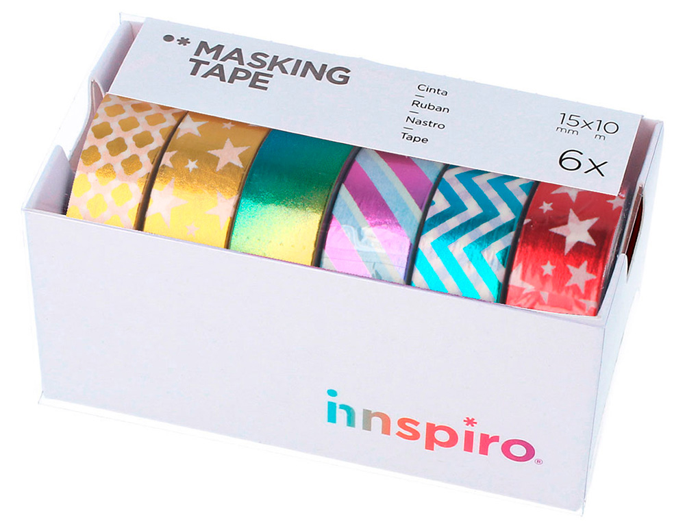 SET DE 10 RUBANS MASKING TAPE WASHI SERIE MONOCHROME        BASIQUE