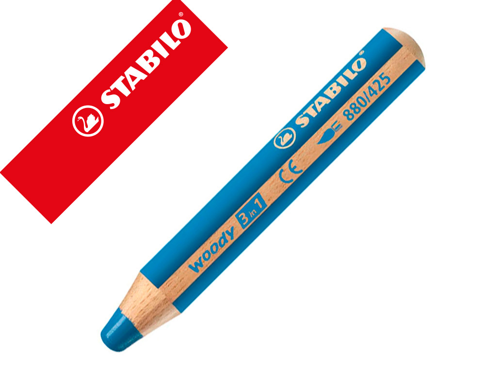 1 crayon multitalents STABILO woody 3 in 1 vert clair - BuroStock