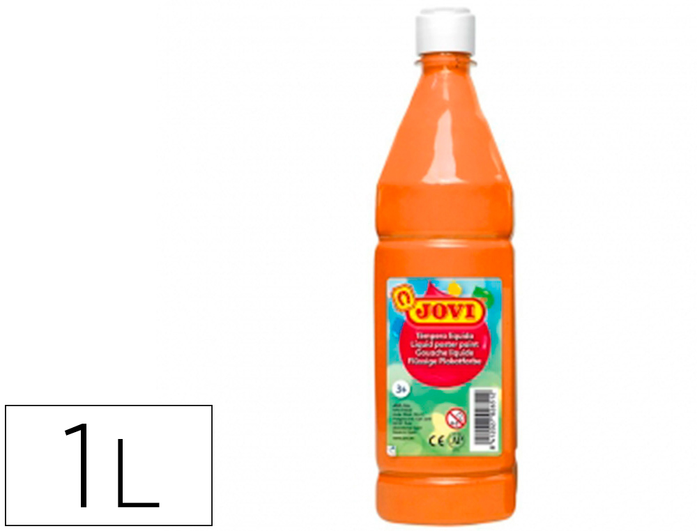 GOUACHE JOVI LIQUIDE BOUTEILLE 1000 ML. ORANGE.