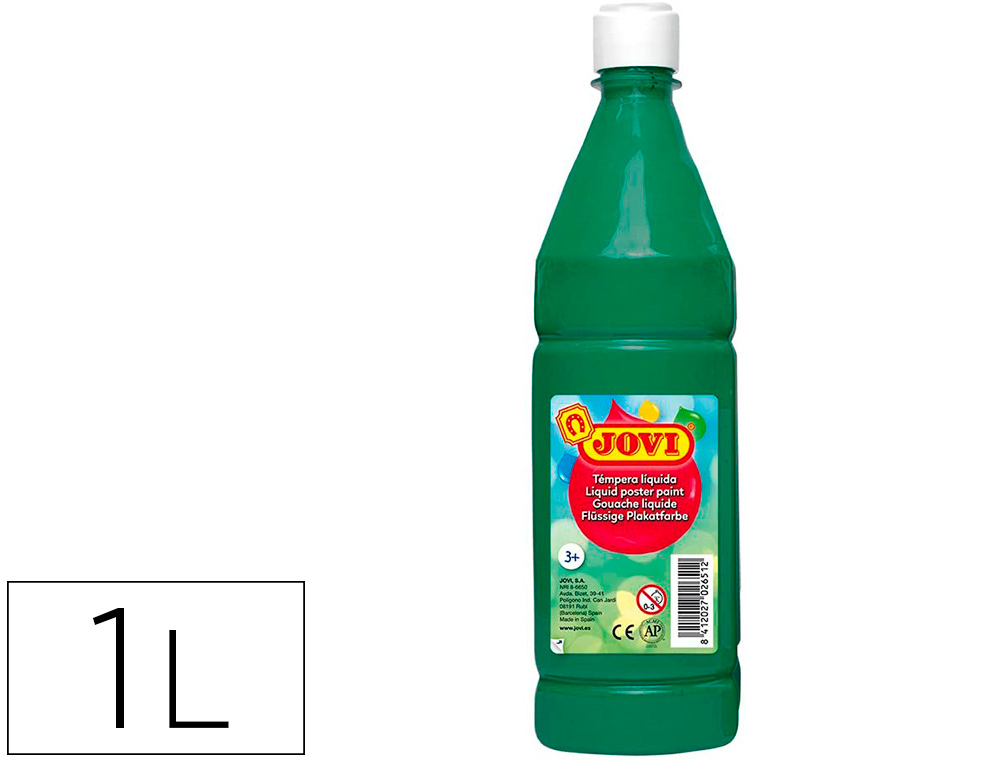 GOUACHE JOVI LIQUIDE BOUTEILLE 1000 ML. VERT       FONC .