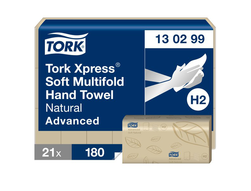 ESSUIE-MAINS TORK XPRESS H2 ADVANCED INTERFOLIES DOUX     NATURESL 2 PLIS BLANC PAQUET  180 FEUILLES