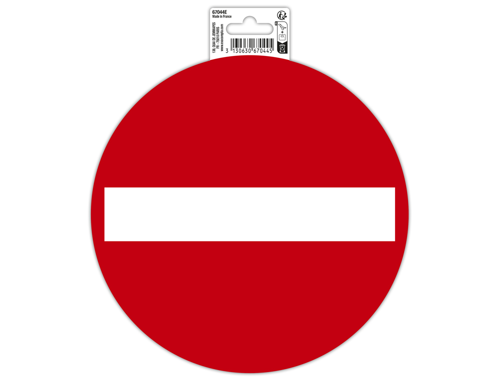 PANNEAU ADHESIF EXACOMPTA PVC ANTIDERAPANT SENS INTERDIT    20CM COLORIS ROUGE