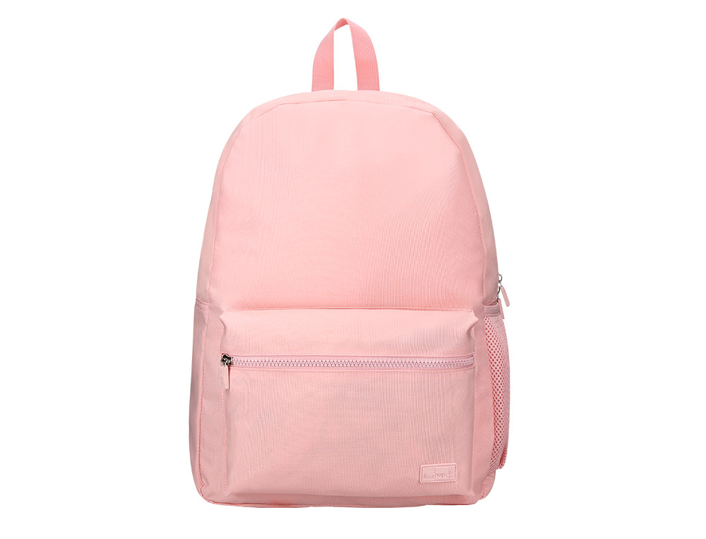 SAC A DOS LIDERPAPEL 1 COMPARTIMENT POCHE LATERALE   40X12,5X30CM COLORIS ROSE     PASTEL