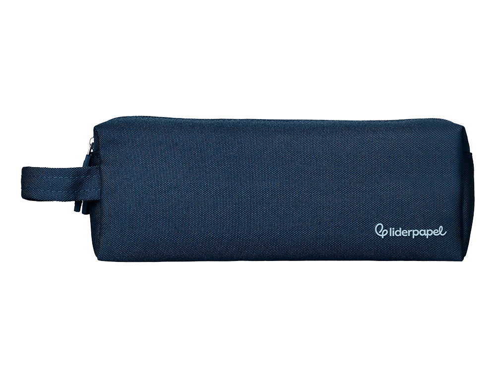 FOURRE-TOUT LIDERPAPEL RECTANGULAIRE 2 COMPARTIMENTS ANSE DE PREHENSION 21X8CM     COLORIS BLEU MARINE