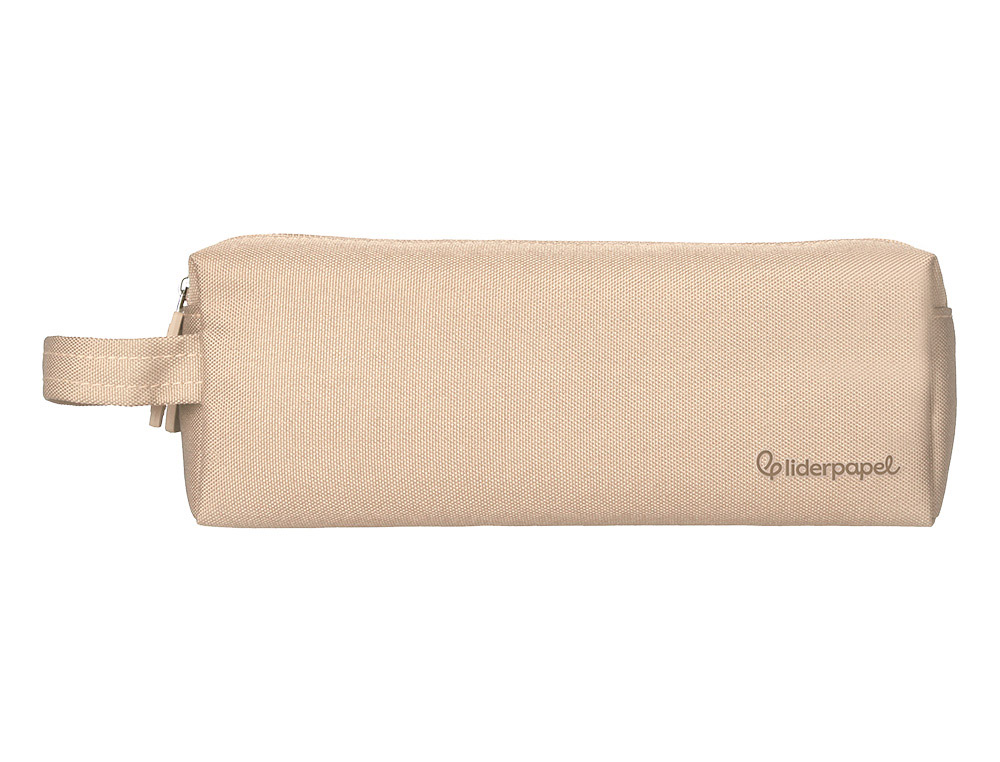 FOURRE-TOUT LIDERPAPEL RECTANGULAIRE 2 COMPARTIMENTS ANSE DE PREHENSION 21X8CM     COLORIS BEIGE