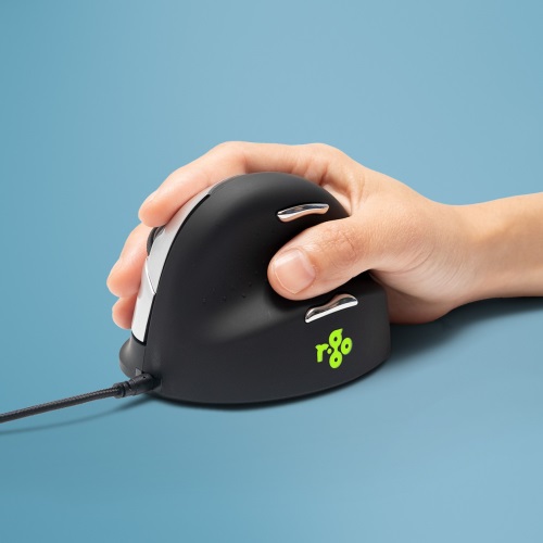 SOURIS ERGONOMIQUE R-GO VERTICALE HE BREAK FILAIRE    TAILLE LARGE DROITIER COLORIS NOIR