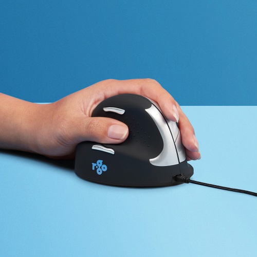 SOURIS ERGONOMIQUE R-GO VERTICALE HE BREAK FILAIRE    TAILLE MOYENNE GAUCHER        COLORIS NOIR